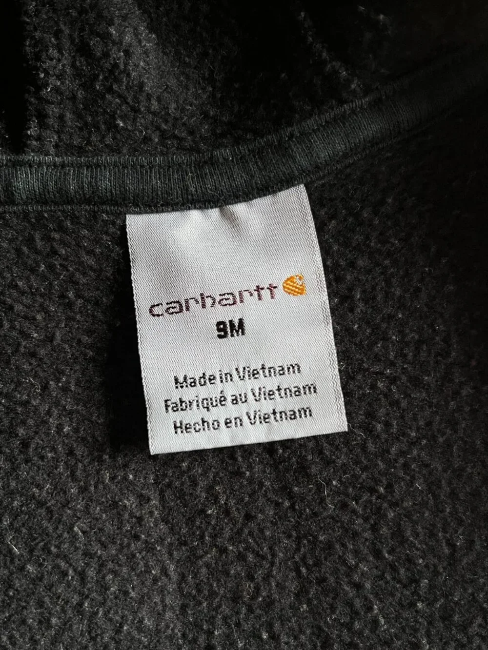 Carhartt black lettering hoodie 9m